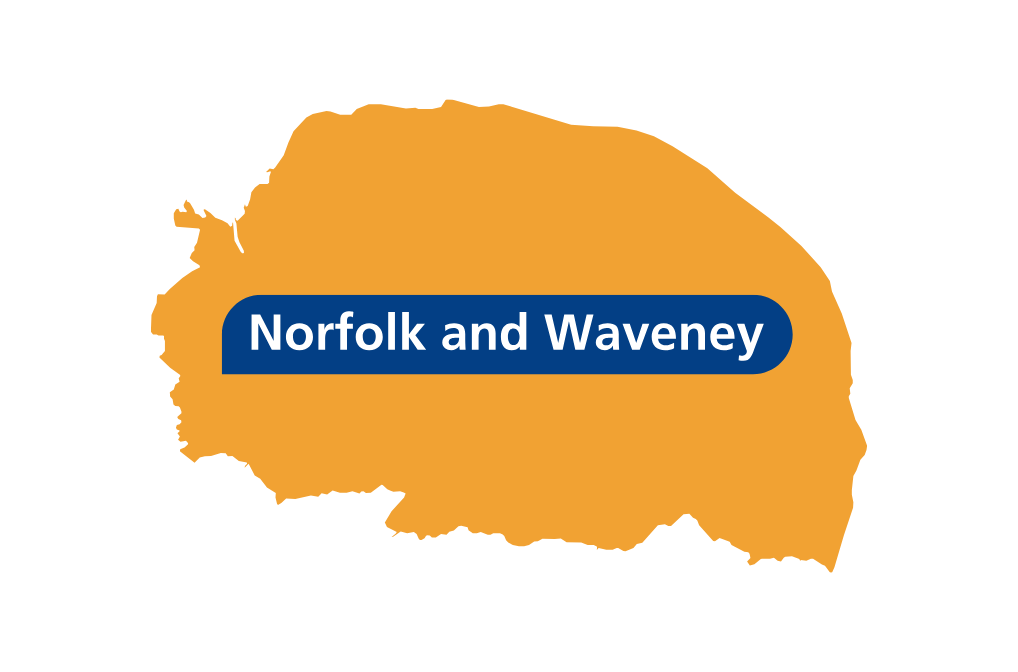 Map of Norfolk and Waveney