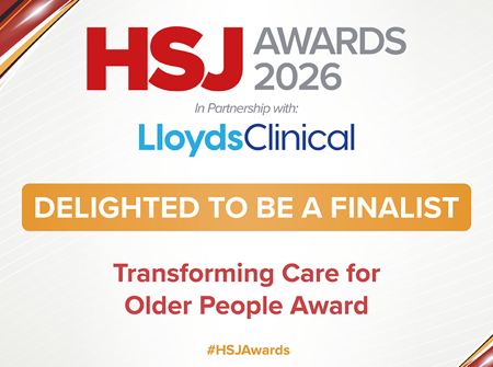 A banner for the HSJ awards. The text reads 