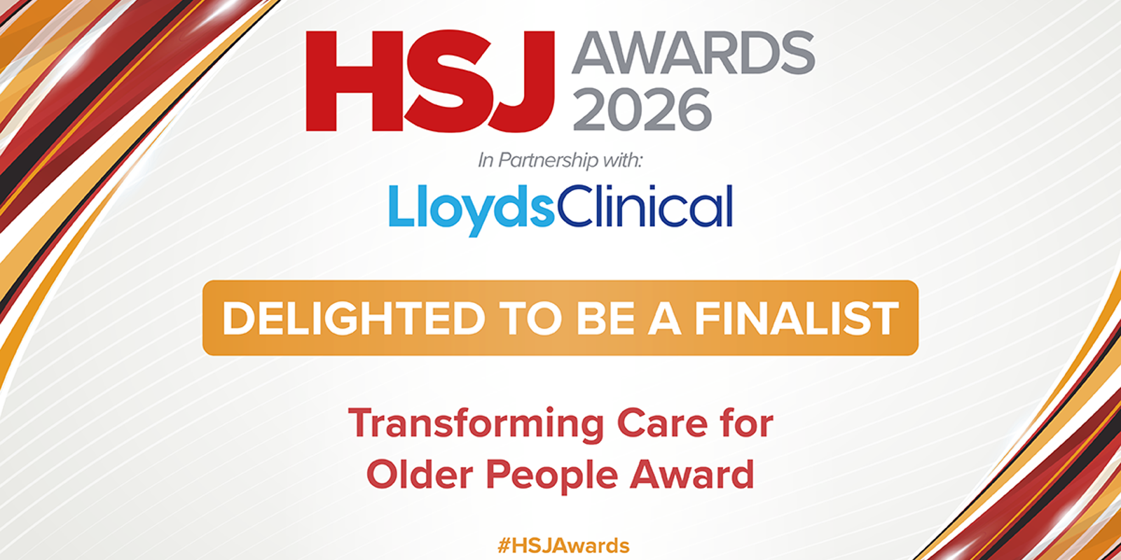 A banner for the HSJ awards. The text reads 